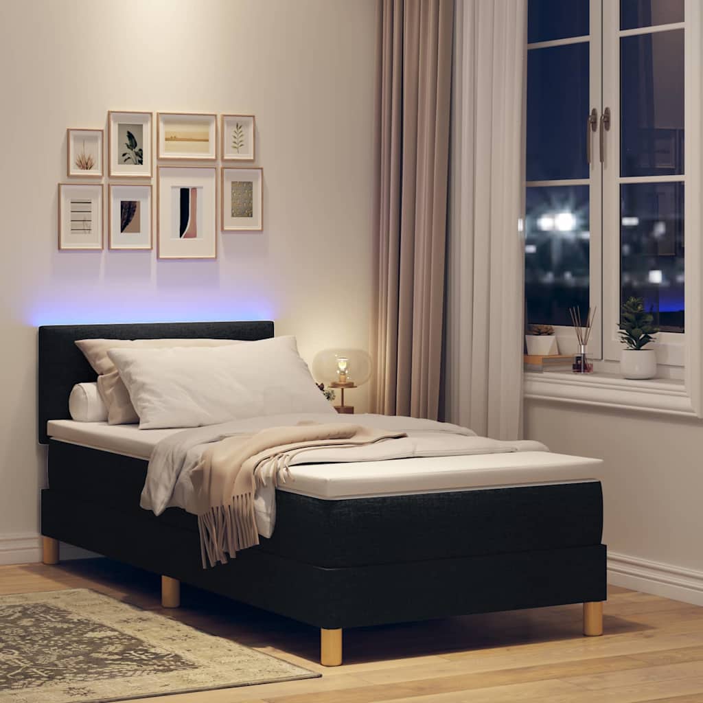 Led Box Säng Med Led-Ljusslingor Tyg