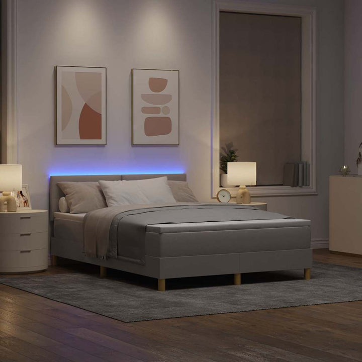 Led Box Säng Med Huvudgavel Tyg