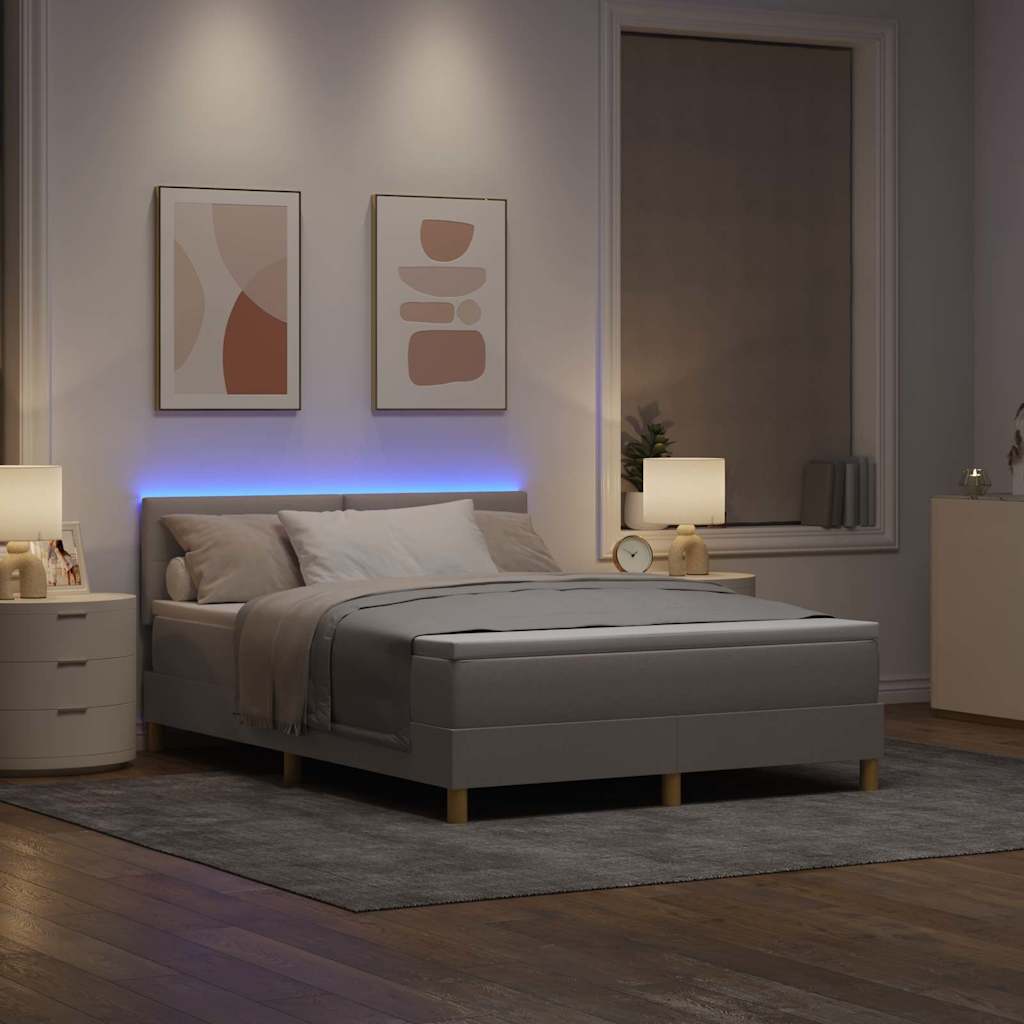 Led Box Säng Med Huvudgavel Tyg