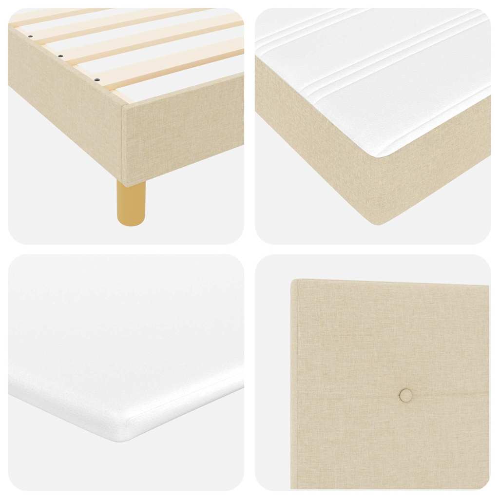 Led Box Säng Med Kudde Med Huvudgavel Tyg