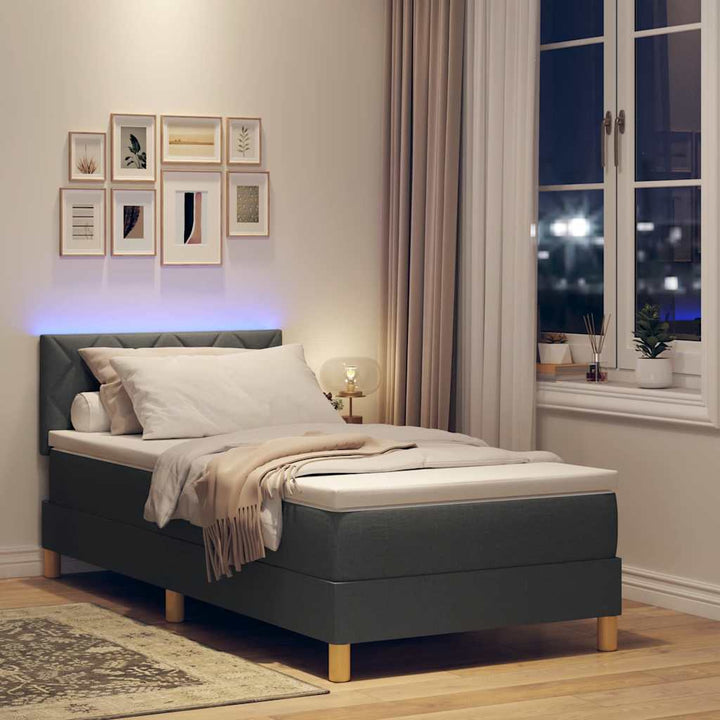 Led Box Säng Med Led-Ljusslingor Tyg