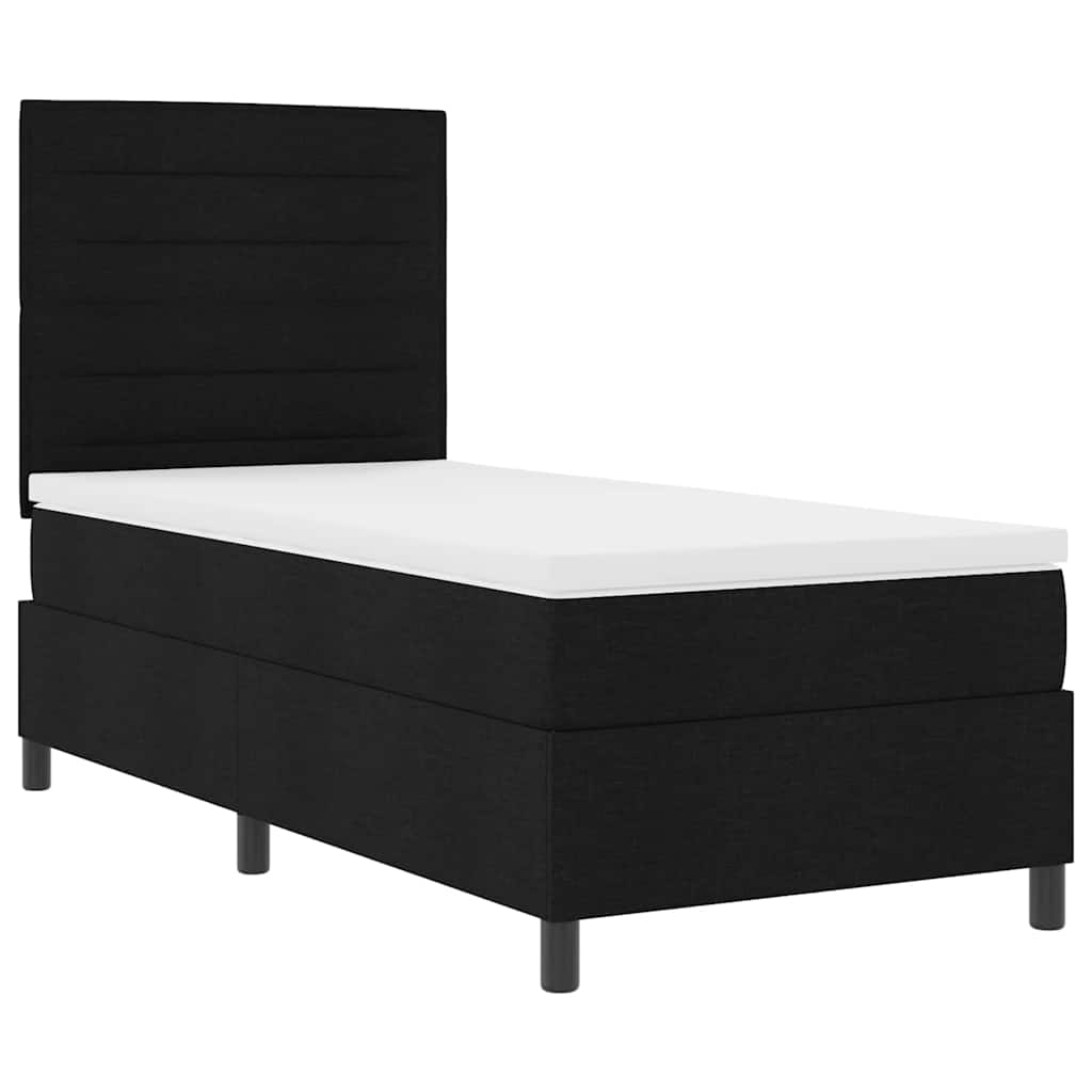 Bäddfjäder Med Madrass Med Led Svart 90 X 190 Cm Tyg