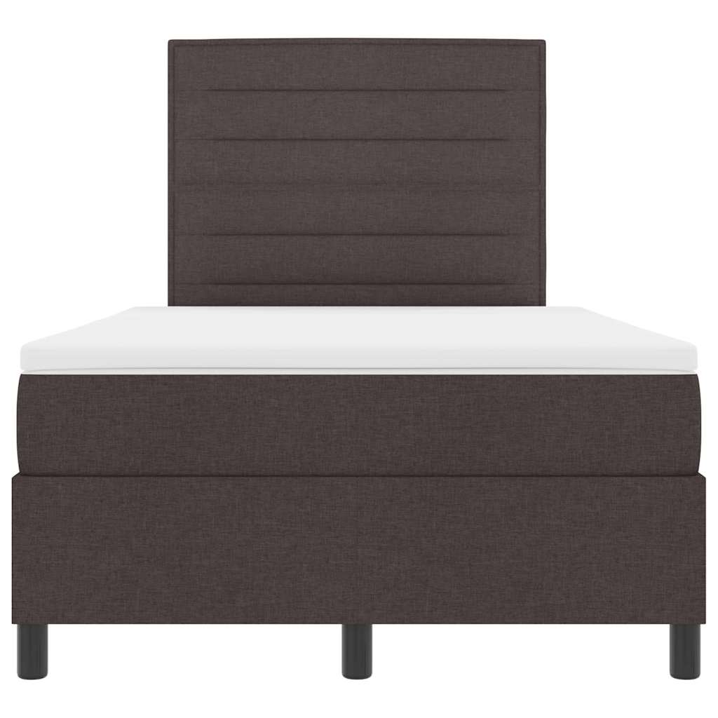 Bäddfjäder Med Madrass Med Led Mörkbrun 120 X 190 Cm Tyg