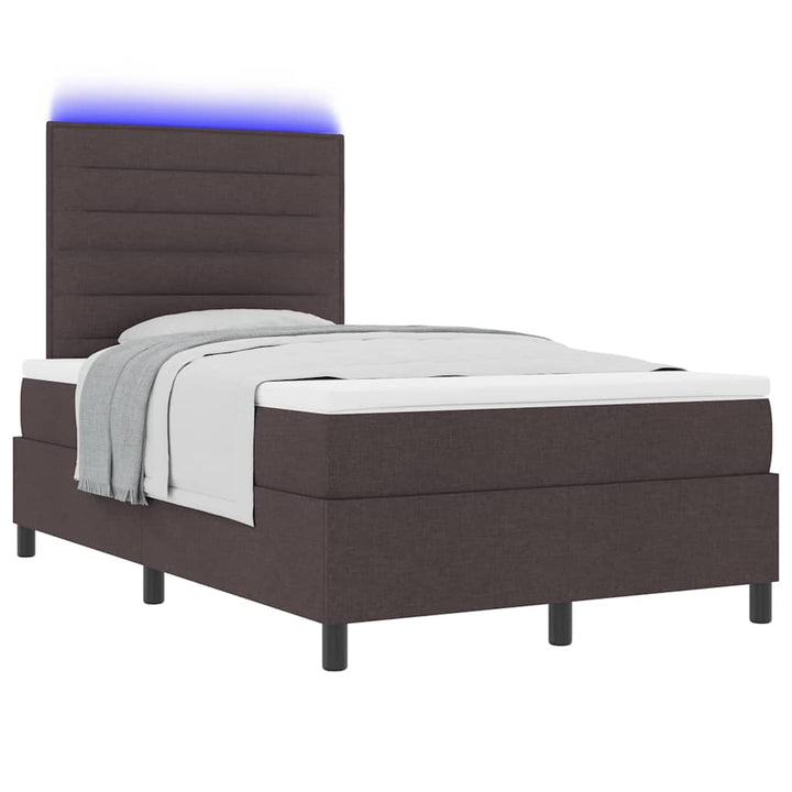 Bäddfjäder Med Madrass Med Led Mörkbrun 120 X 190 Cm Tyg