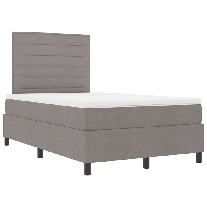 Bäddfjäder Med Madrass Med Led Taupe 120 X 190 Cm Tyg