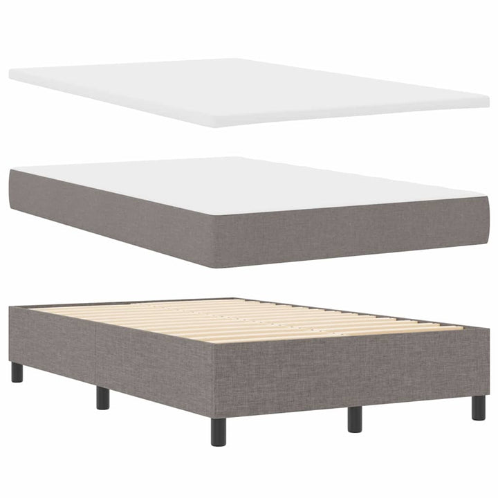 Bäddfjäder Med Madrass Med Led Taupe 120 X 190 Cm Tyg