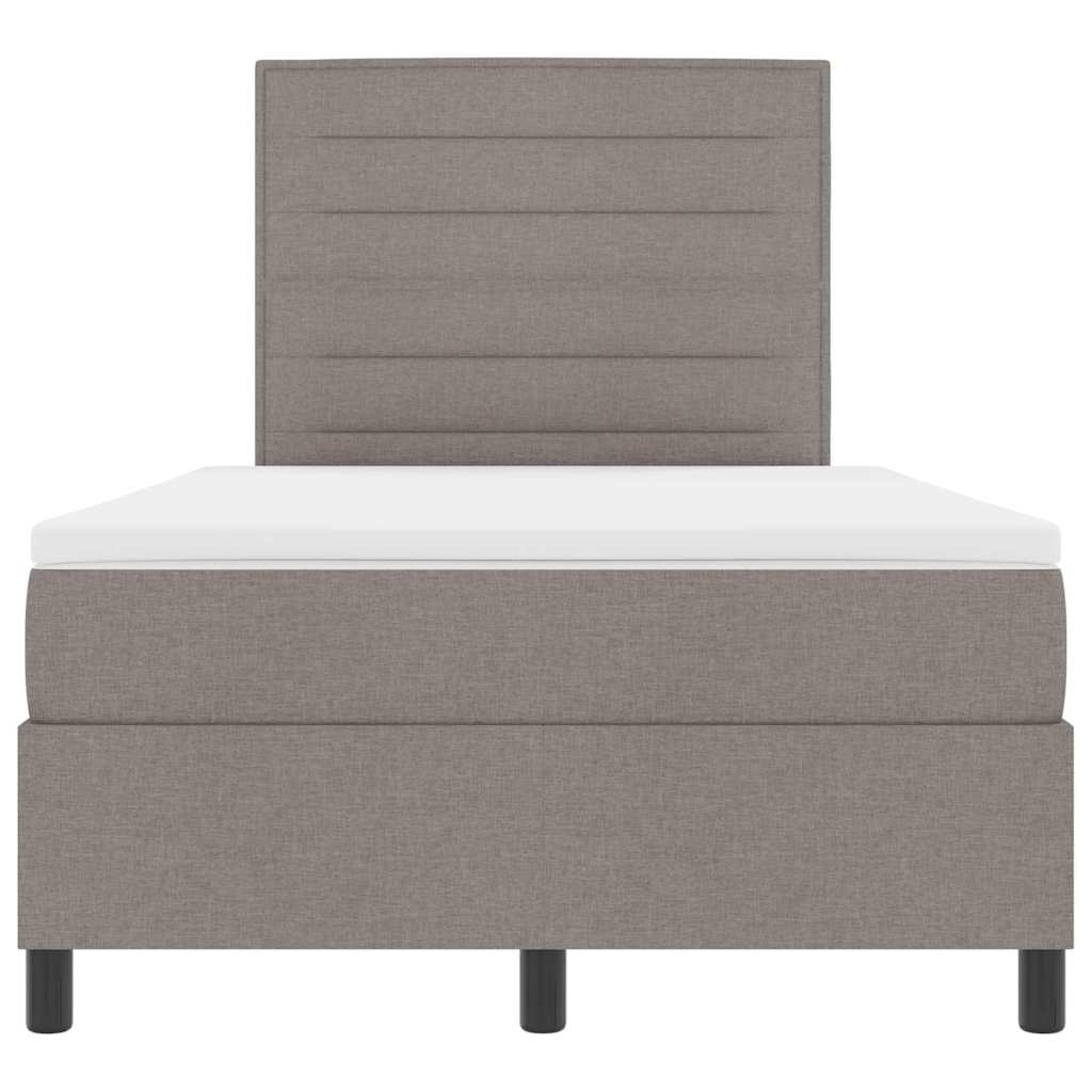 Bäddfjäder Med Madrass Med Led Taupe 120 X 190 Cm Tyg