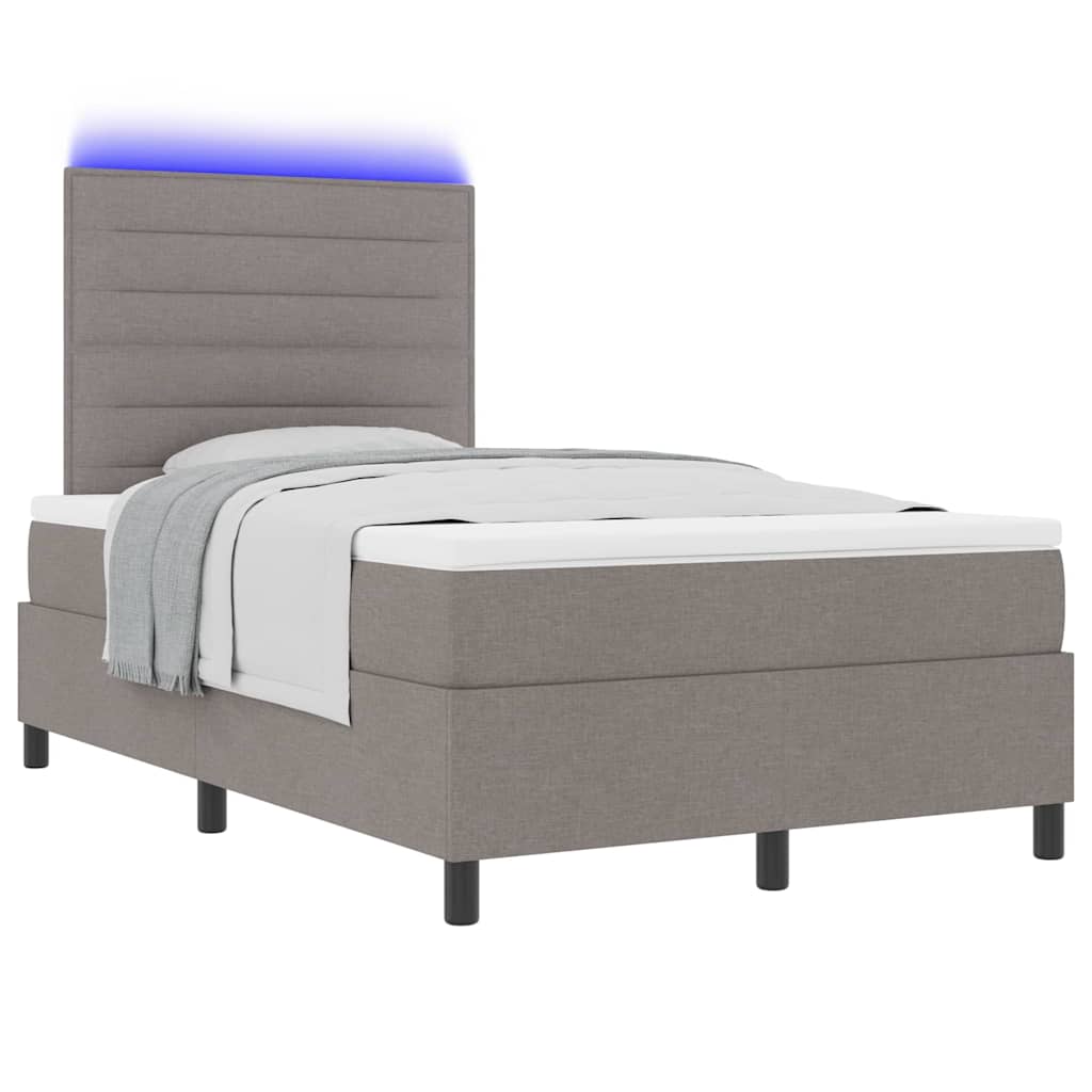 Bäddfjäder Med Madrass Med Led Taupe 120 X 190 Cm Tyg