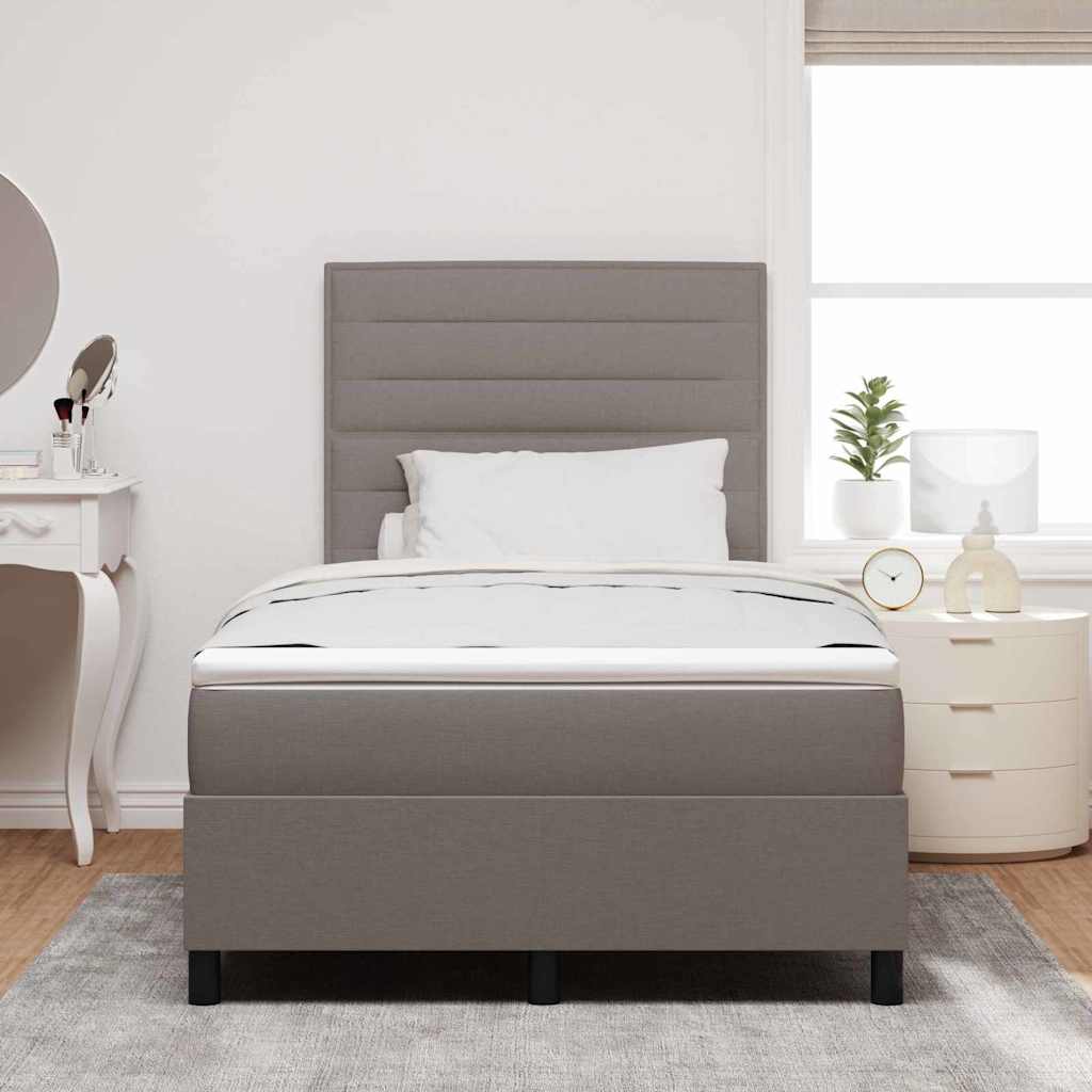 Bäddfjäder Med Madrass Med Led Taupe 120 X 200 Cm Tyg
