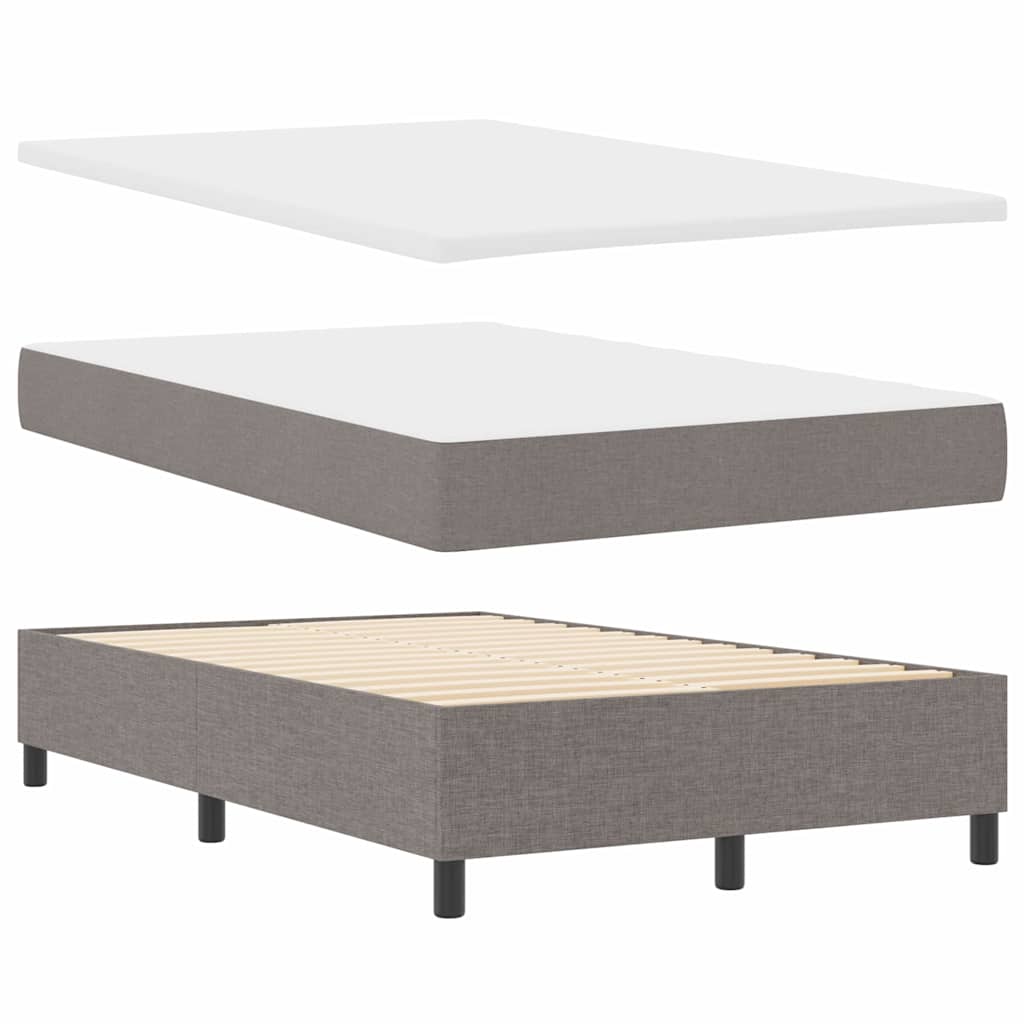Bäddfjäder Med Madrass Med Led Taupe 120 X 200 Cm Tyg