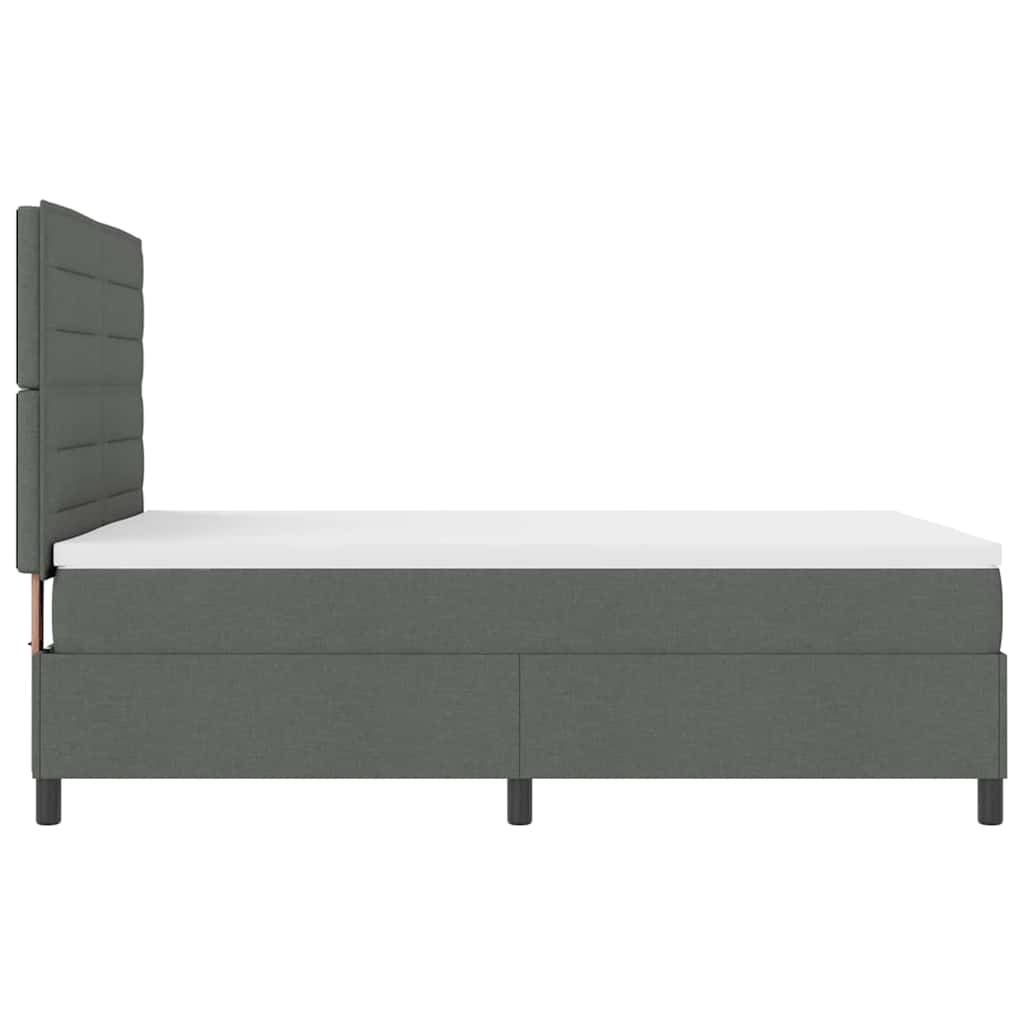 Bäddfjäder Med Madrass Med Led Mörkgrå 140 X 190 Cm Tyg