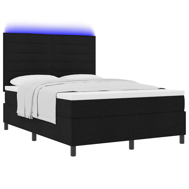 Bäddfjäder Med Madrass Med Led Svart 140 X 190 Cm Tyg
