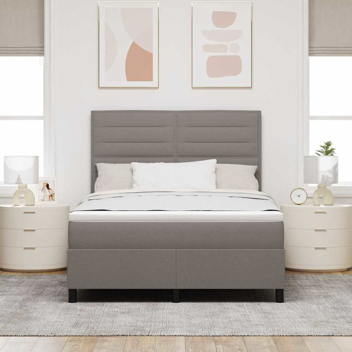 Bäddfjäder Med Madrass Med Led Taupe 140 X 190 Cm Tyg