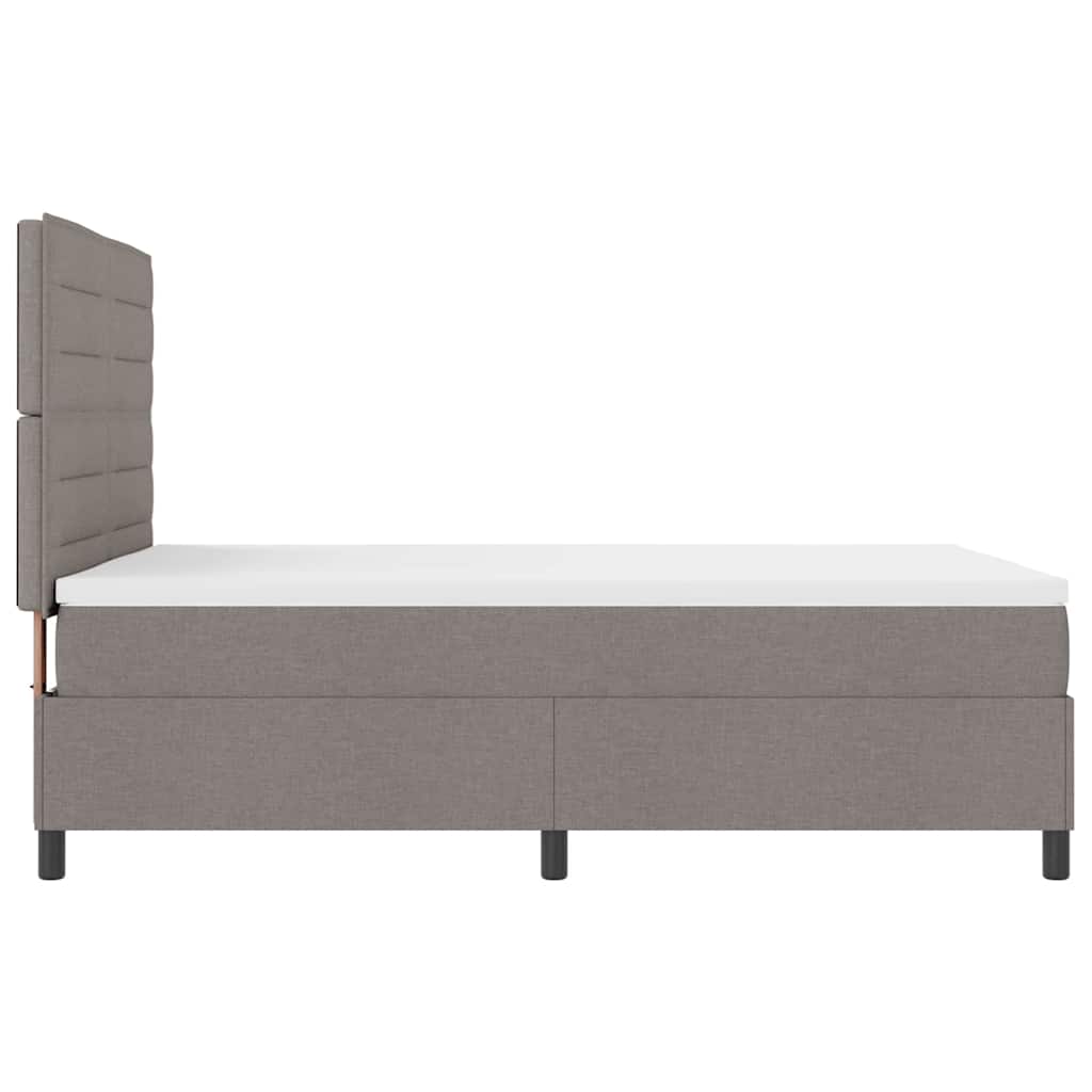 Bäddfjäder Med Madrass Med Led Taupe 140 X 190 Cm Tyg