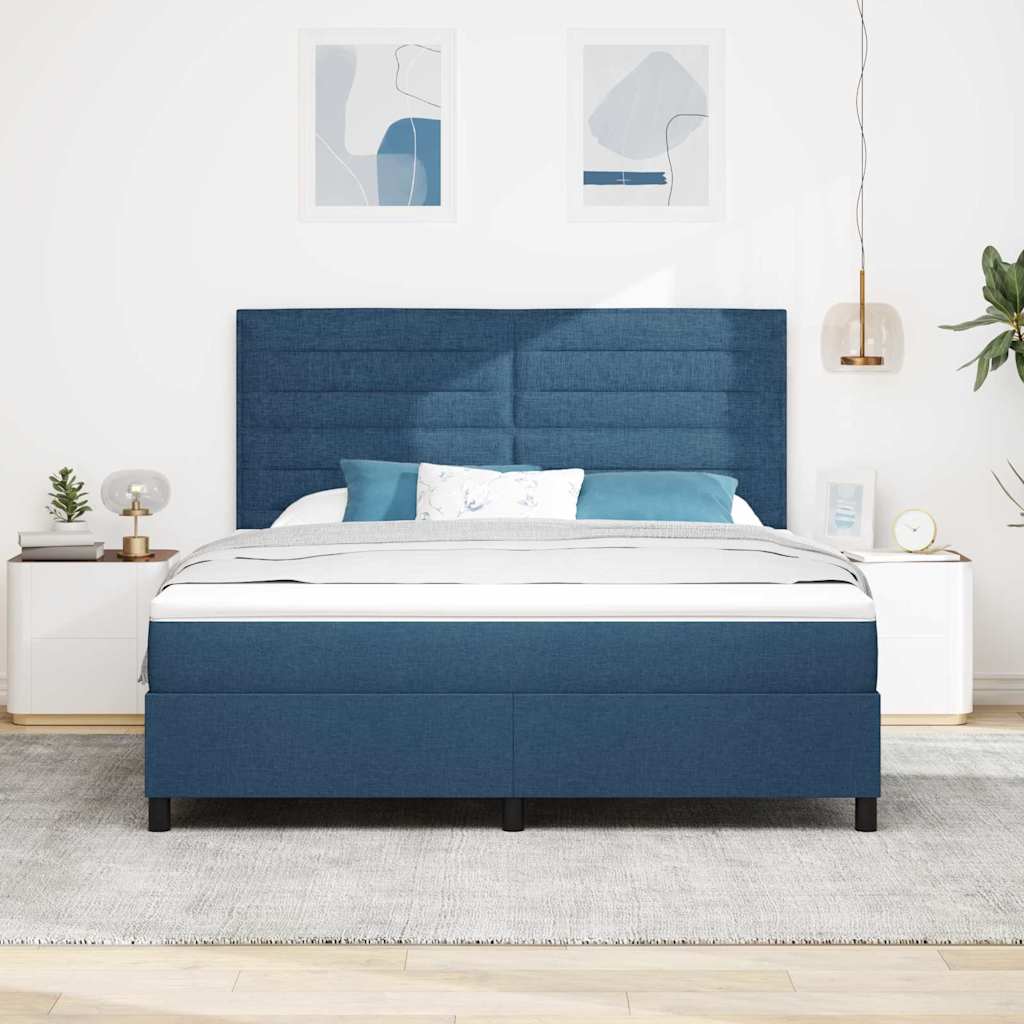 Bäddfjäder Med Madrass Med Led Blå 180 X 200 Cm Tyg