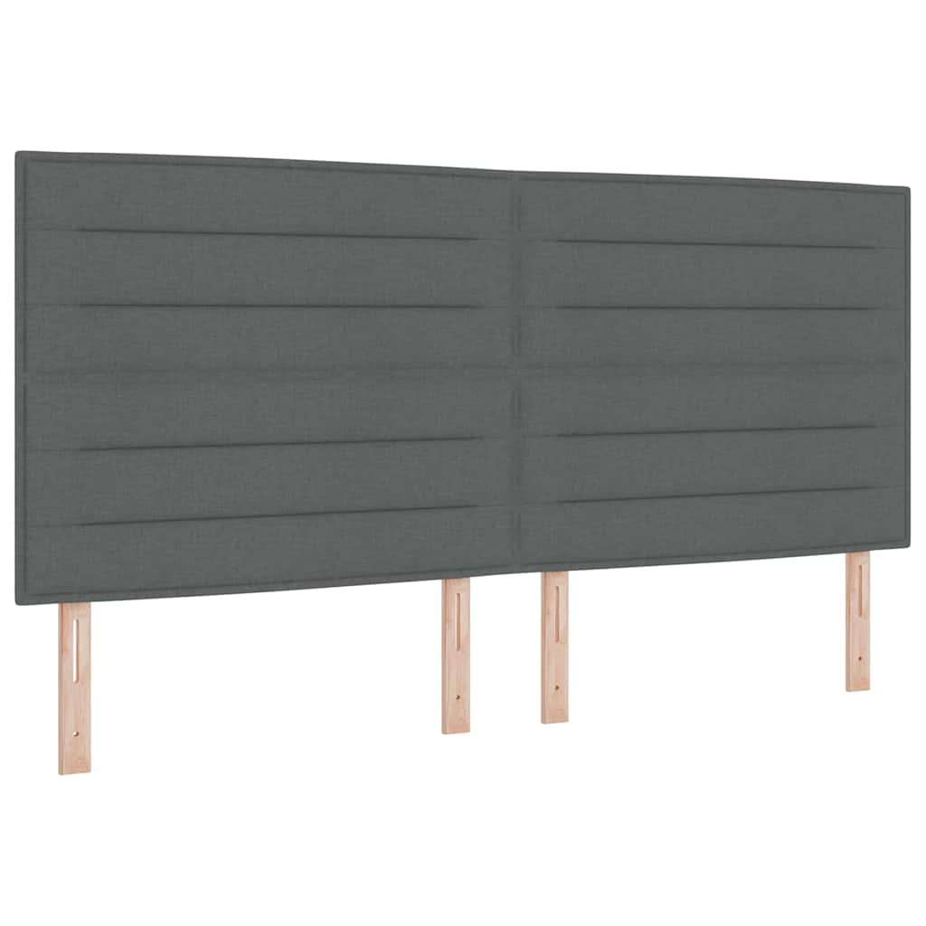 Bäddfjäder Med Madrass Med Led Mörkgrå 200 X 200 Cm Tyg