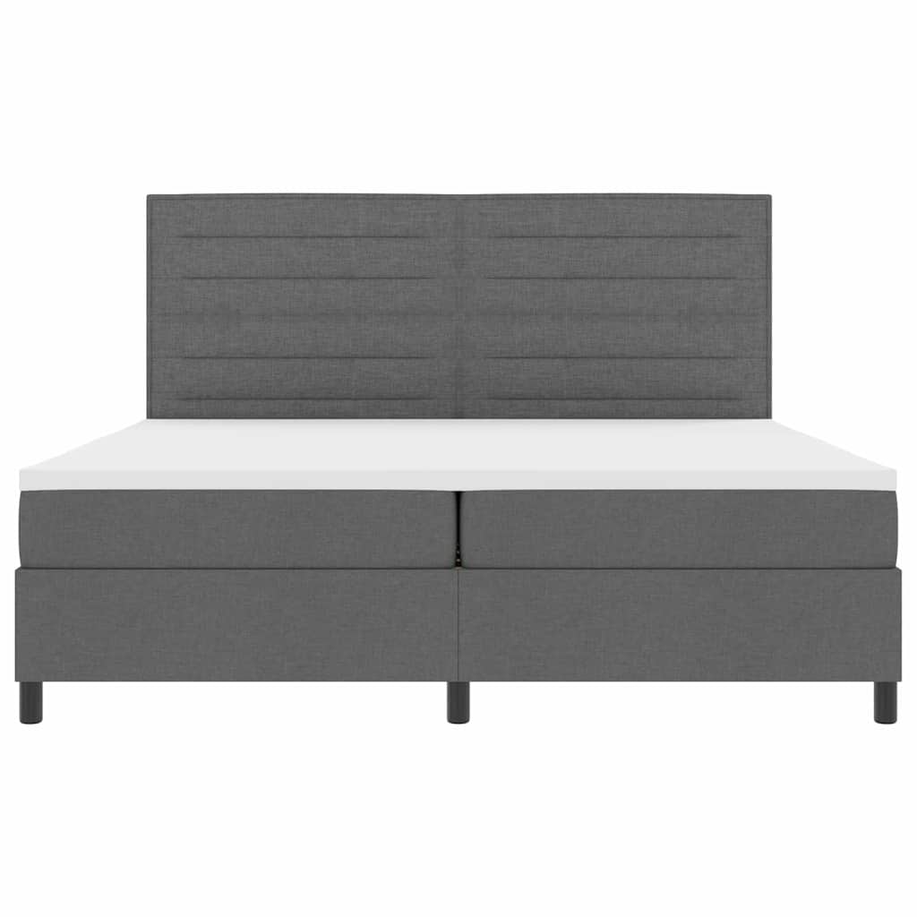 Bäddfjäder Med Madrass Med Led Mörkgrå 200 X 200 Cm Tyg