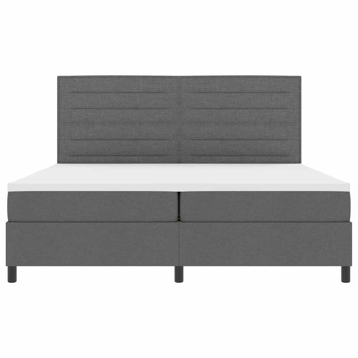 Bäddfjäder Med Madrass Med Led Mörkgrå 200 X 200 Cm Tyg