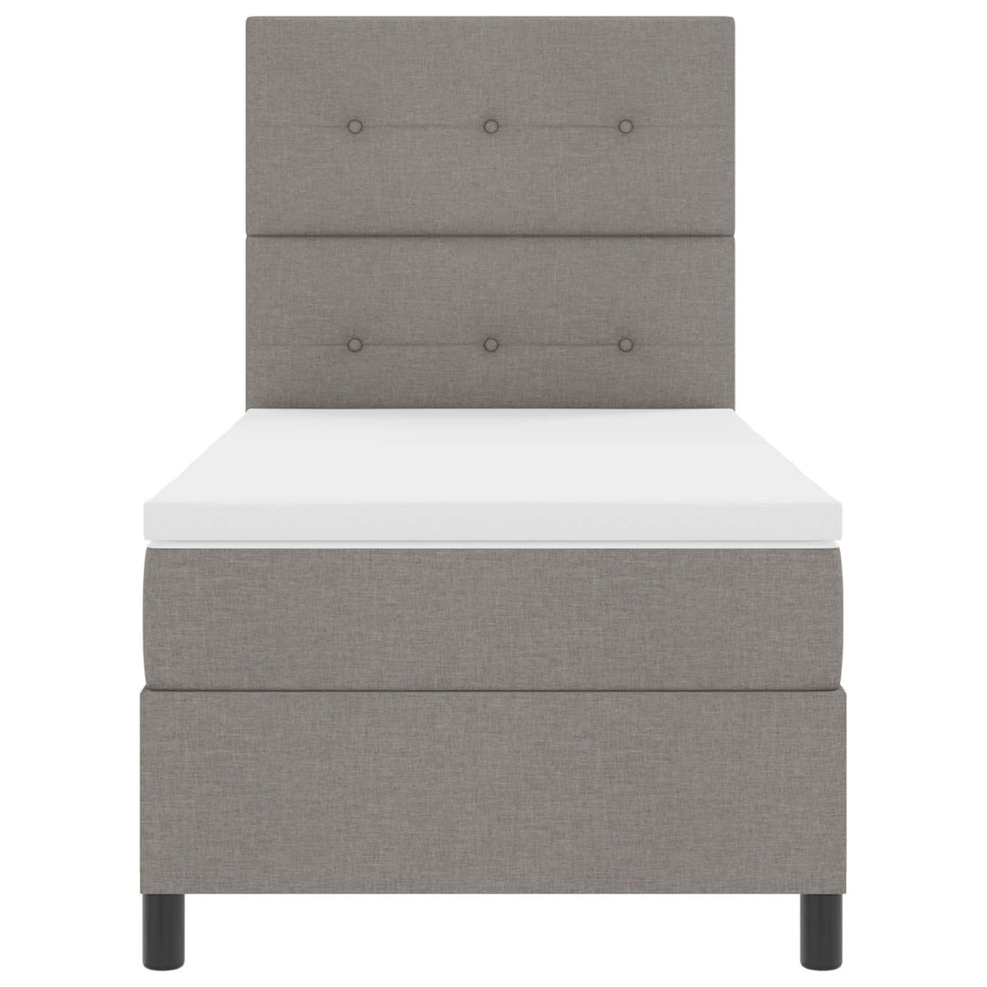 Bäddfjäder Med Madrass Med Led Taupe 90 X 190 Cm Tyg