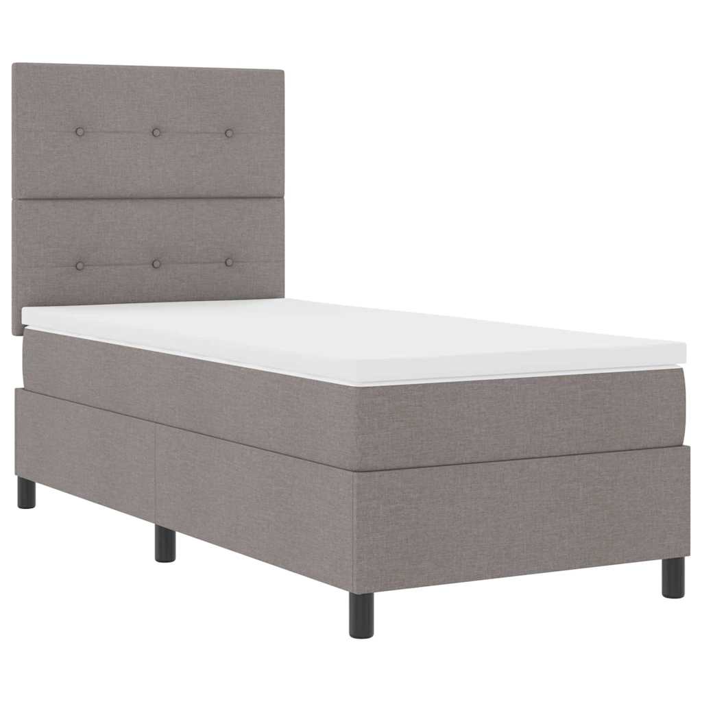 Bäddfjäder Med Madrass Med Led Taupe 90 X 200 Cm Tyg