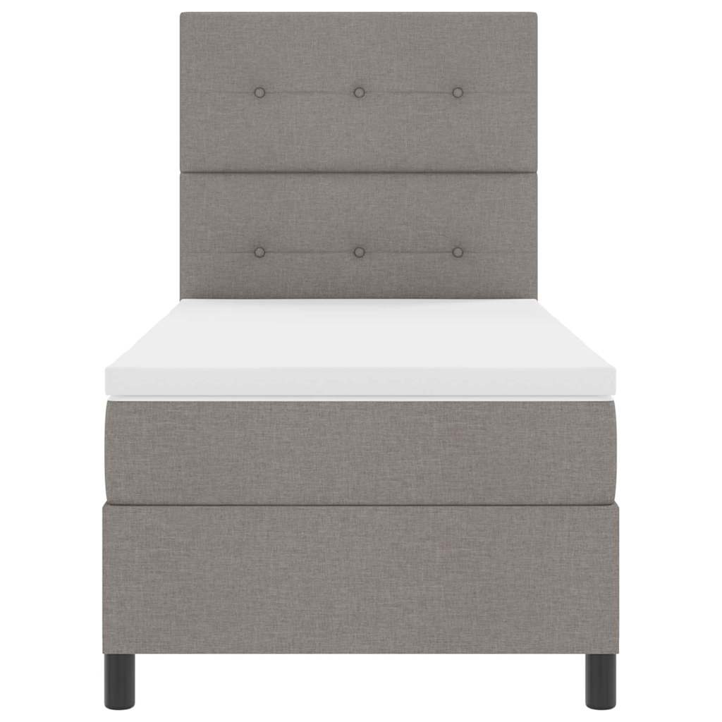 Bäddfjäder Med Madrass Med Led Taupe 90 X 200 Cm Tyg