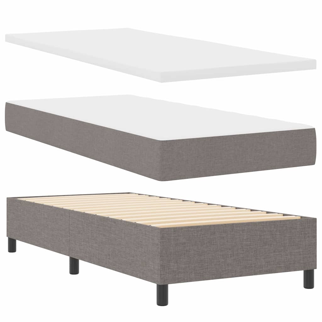 Bäddfjäder Med Madrass Med Led Taupe 100 X 200 Cm Tyg