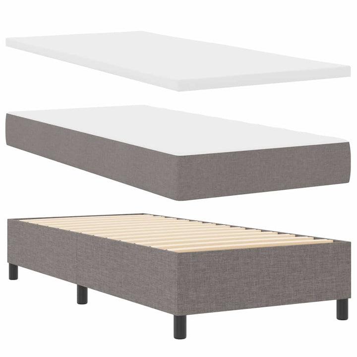 Bäddfjäder Med Madrass Med Led Taupe 100 X 200 Cm Tyg