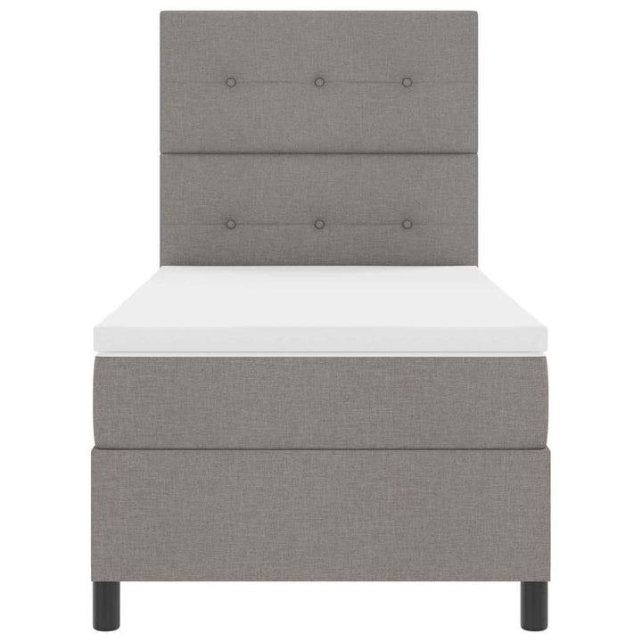 Bäddfjäder Med Madrass Med Led Taupe 100 X 200 Cm Tyg