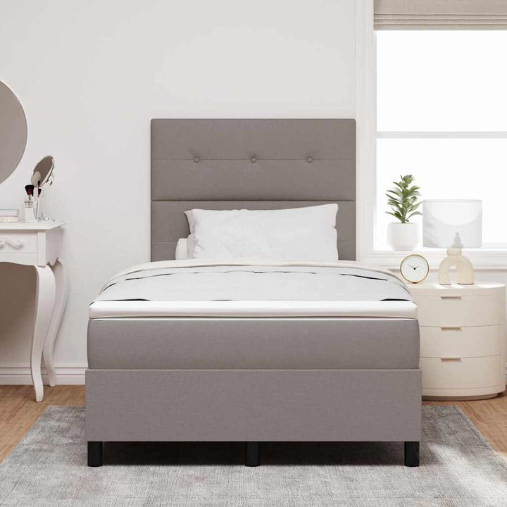 Bäddfjäder Med Madrass Med Led Taupe 120 X 190 Cm Tyg