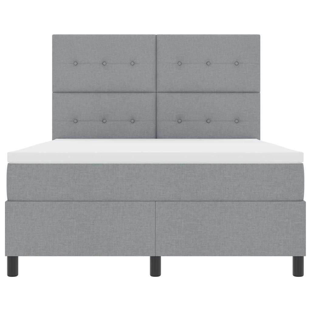 Bäddfjäder Med Madrass Med Led Ljusgrå 140 X 190 Cm Tyg