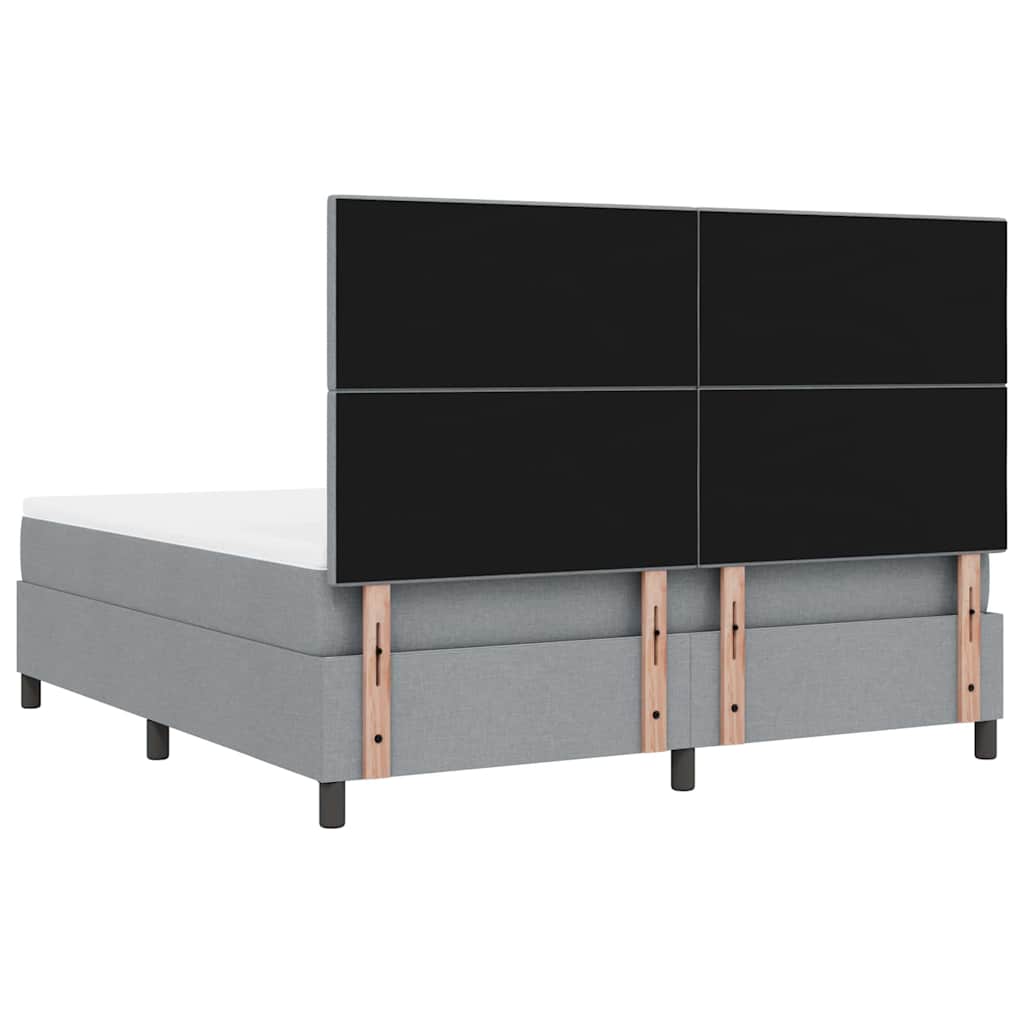 Bäddfjäder Med Madrass Med Led Ljusgrå 180 X 200 Cm Tyg