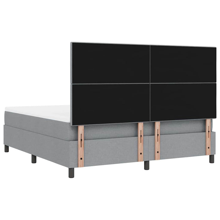 Bäddfjäder Med Madrass Med Led Ljusgrå 180 X 200 Cm Tyg