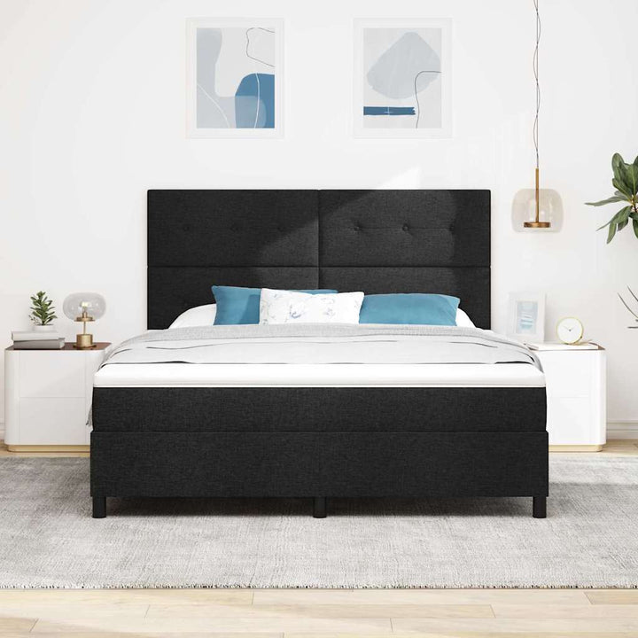 Bäddfjäder Med Led-Ljusslingor Svart 180 X 200 Cm Tyg