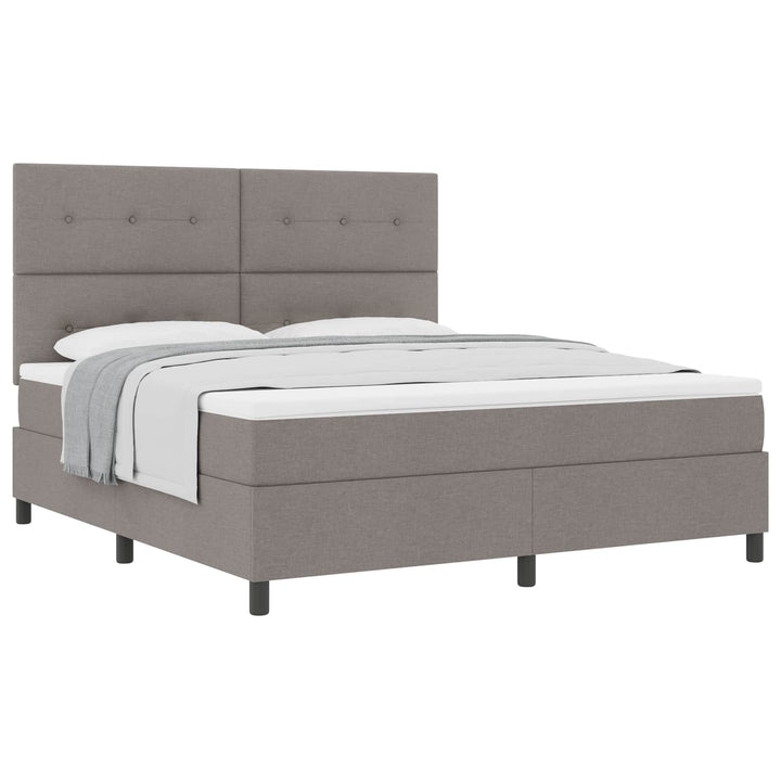 Bäddfjäder Med Madrass Med Led Taupe 180 X 200 Cm Tyg