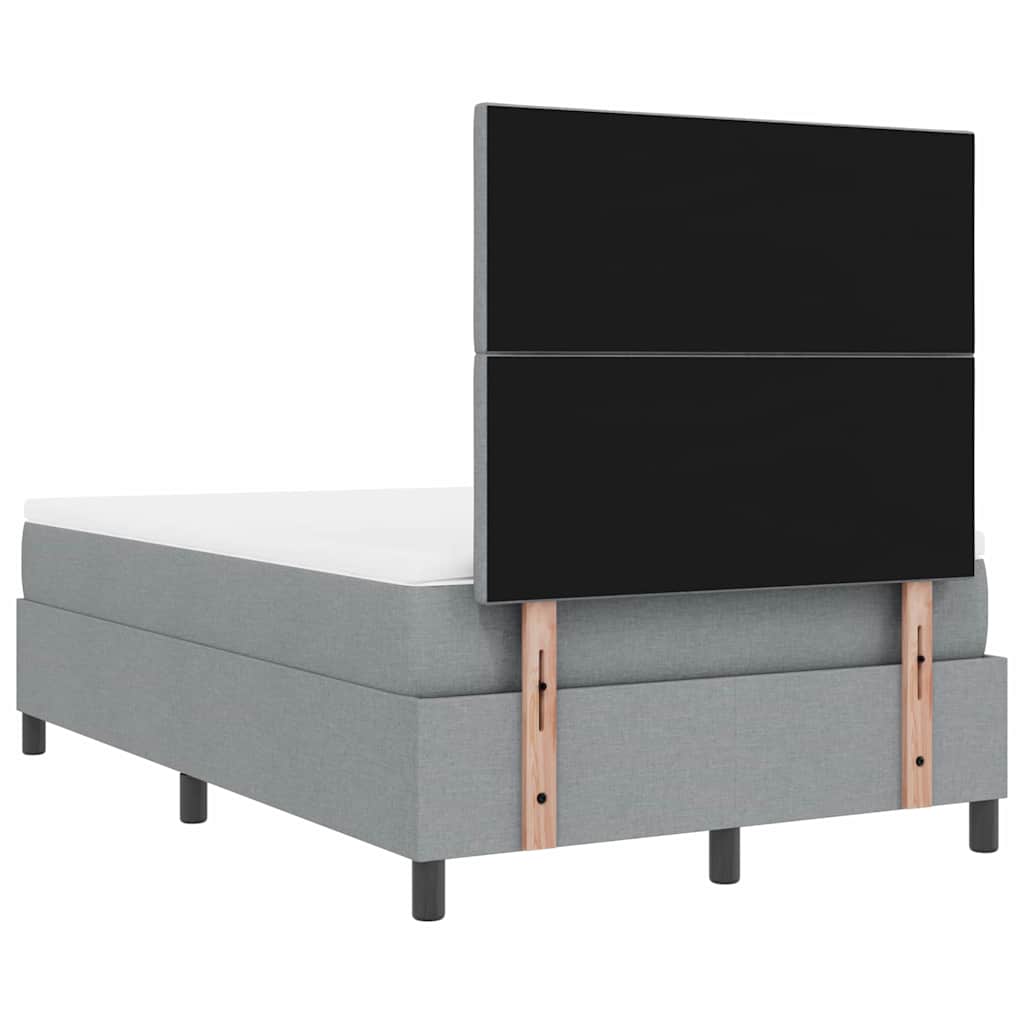 Bäddfjäder Med Madrass Med Led Ljusgrå 120 X 190 Cm Tyg