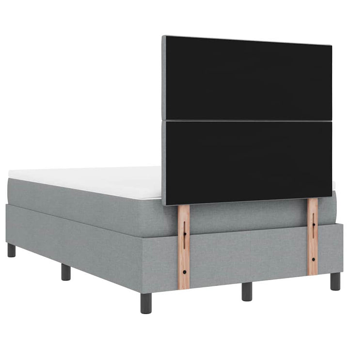 Bäddfjäder Med Madrass Med Led Ljusgrå 120 X 190 Cm Tyg