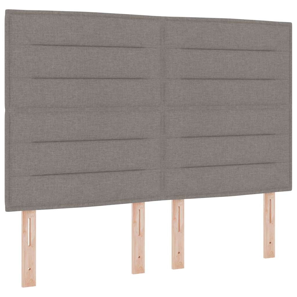 Led Box Säng Med Madrass Med Huvudgavel Taupe 140 X 190 Cm Tyg