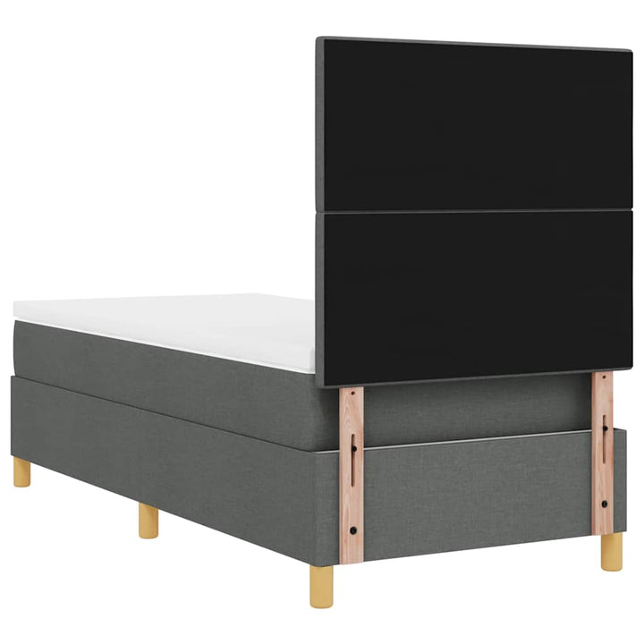 Led Box Säng Med Huvudgavel Mörkgrå 80 X 200 Cm Tyg