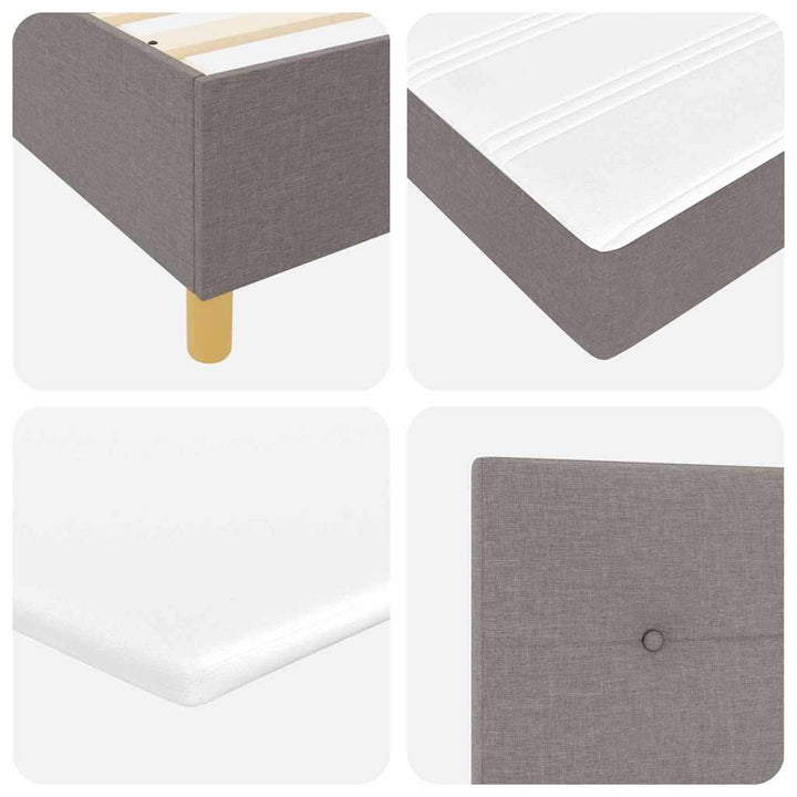Led Box Säng Med Huvudgavel Taupe 80 X 200 Cm Tyg