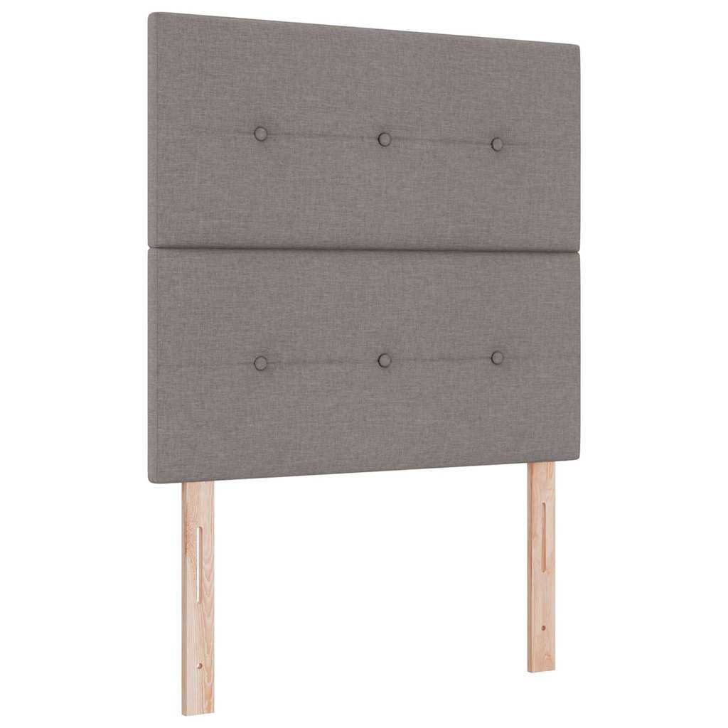 Led Box Säng Med Huvudgavel Taupe 80 X 200 Cm Tyg