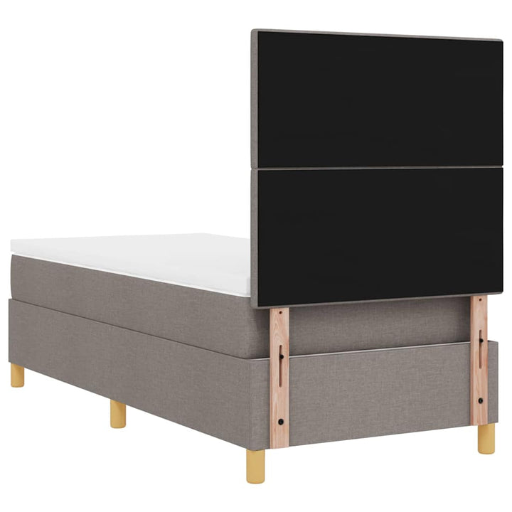 Led Box Säng Med Huvudgavel Taupe 80 X 200 Cm Tyg