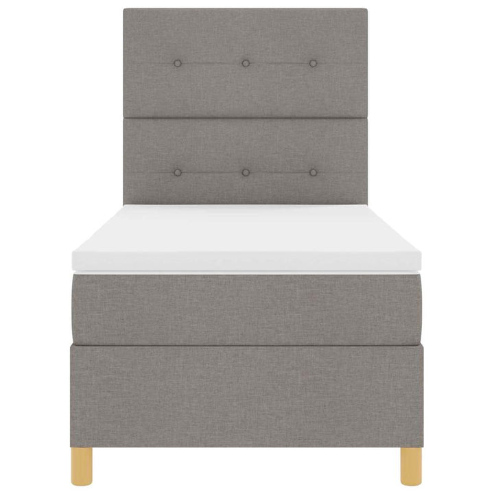 Led Box Säng Med Huvudgavel Taupe 80 X 200 Cm Tyg