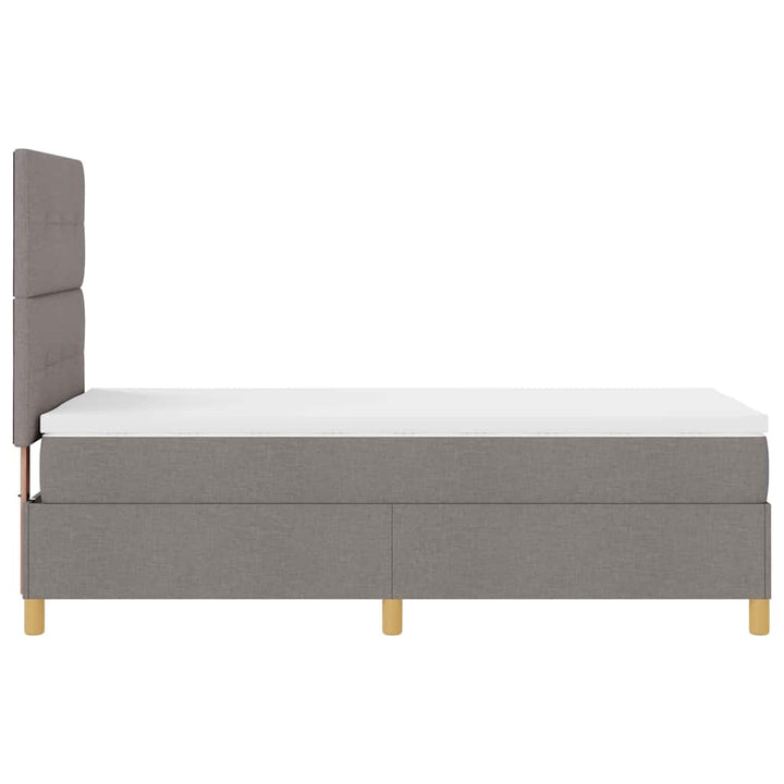 Led Box Säng Med Huvudgavel Taupe 80 X 200 Cm Tyg