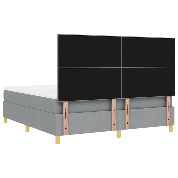 Led Box Säng Med Madrass Ljusgrå 180 X 200 Cm Tyg