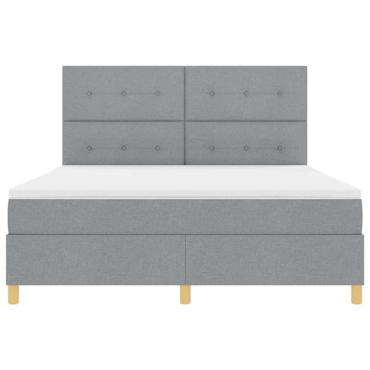 Led Box Säng Med Madrass Ljusgrå 180 X 200 Cm Tyg