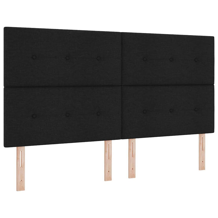 Led Box Säng Med Huvudgavel Svart 180 X 200 Cm Tyg