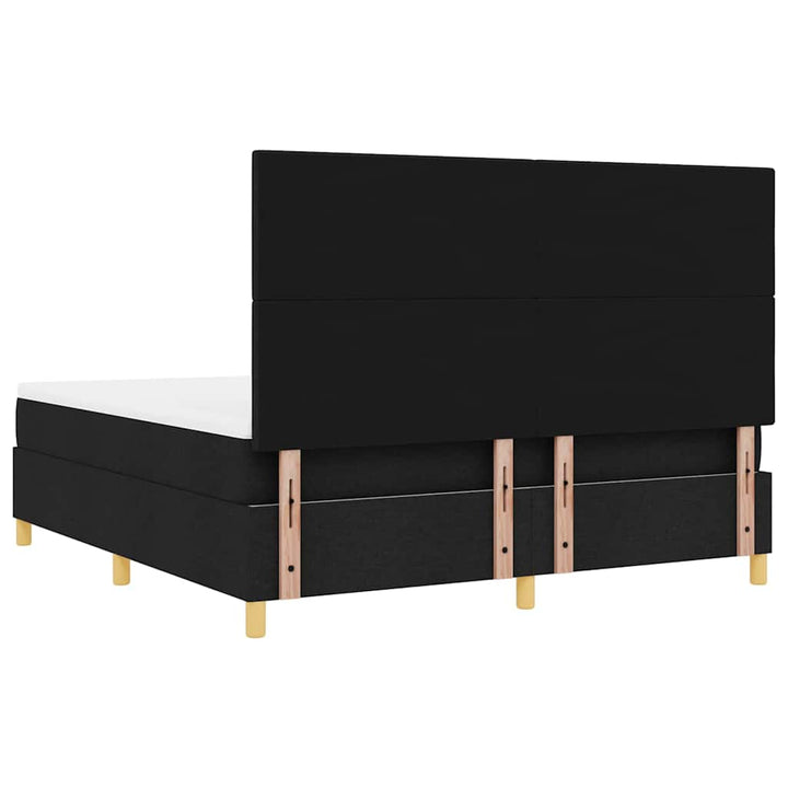 Led Box Säng Med Huvudgavel Svart 180 X 200 Cm Tyg