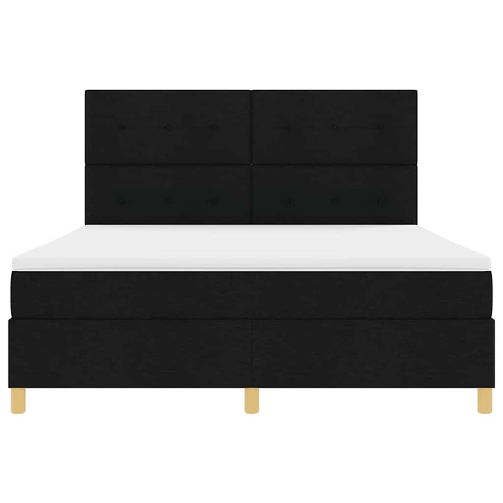 Led Box Säng Med Huvudgavel Svart 180 X 200 Cm Tyg