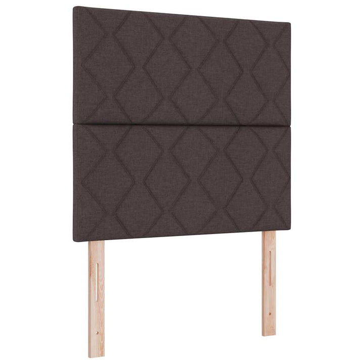 Led Box Säng Med Huvudgavel Mörkbrun 100 X 200 Cm Tyg