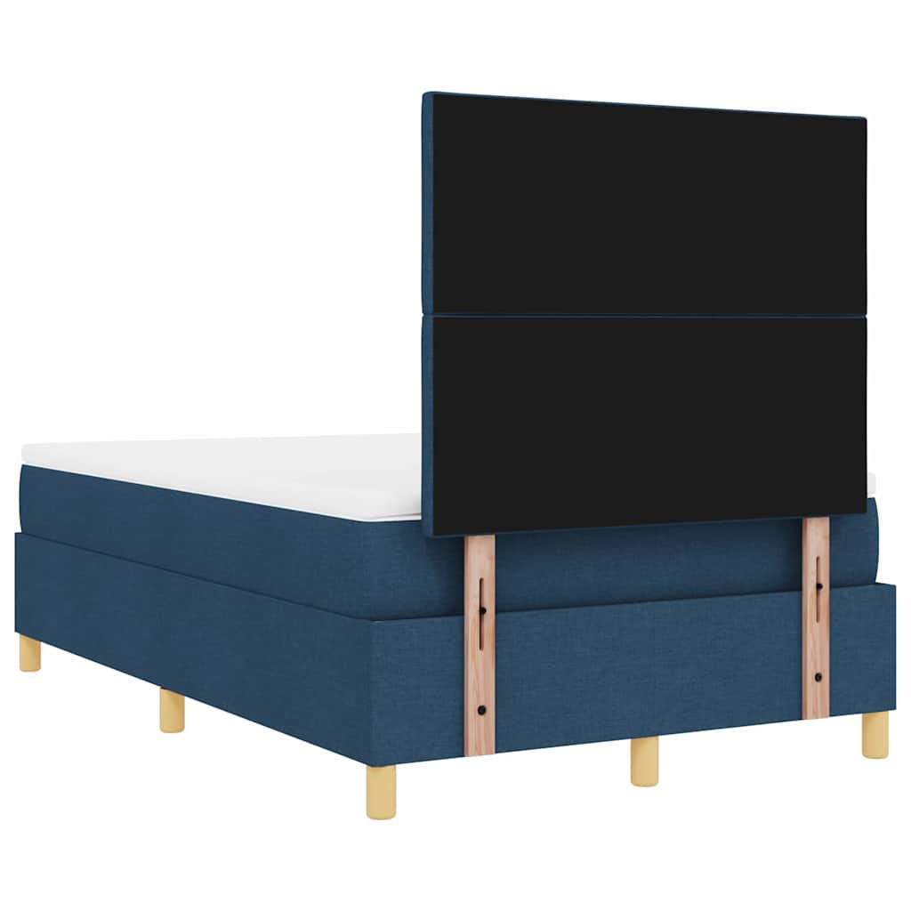 Led Box Säng Med Madrass Med Huvudgavel Blå 120 X 190 Cm Tyg